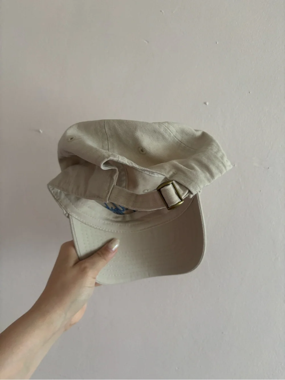 Beige 'New York' Embroidered Baseball Cap